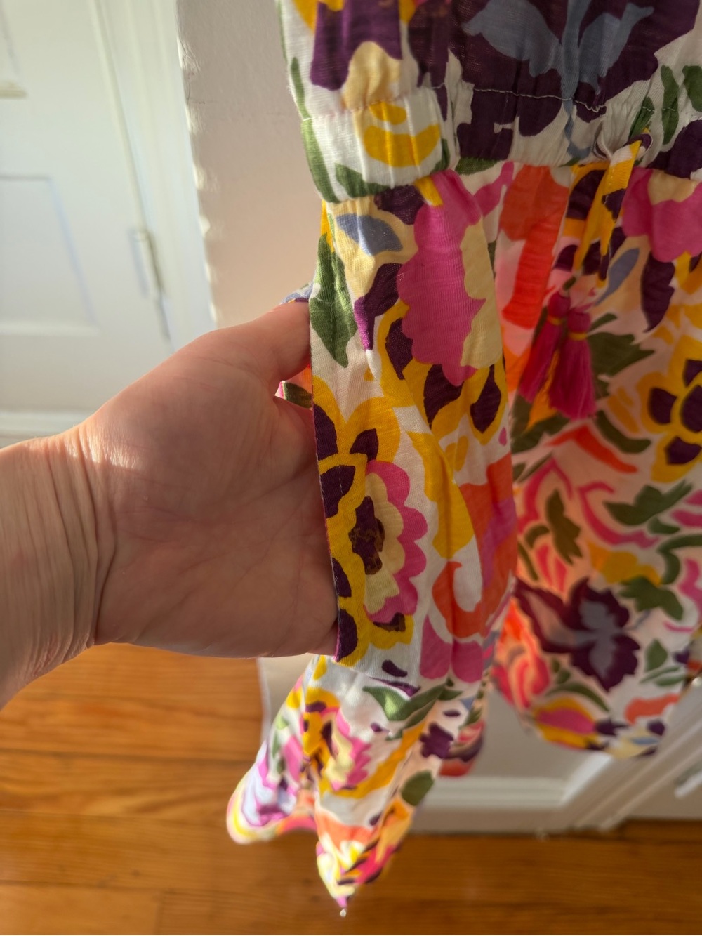 BNWT FATFACE Girls Floral Puff-Sleeve Summer Dress in Multi-Color pockets 10/11 - Picture 3 of 8